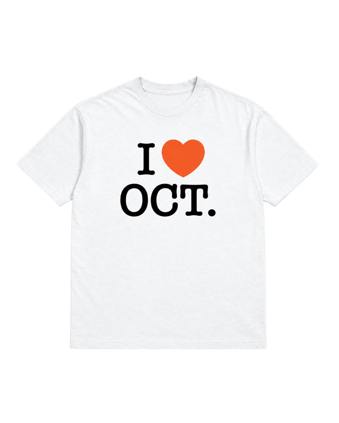 I Love October Tee - White
