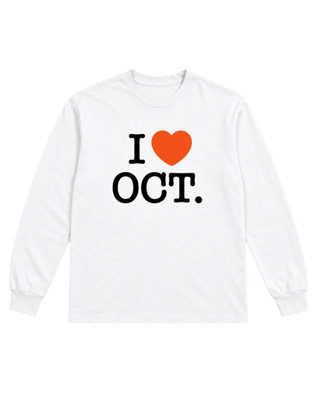 I Love October Long Sleeve - White