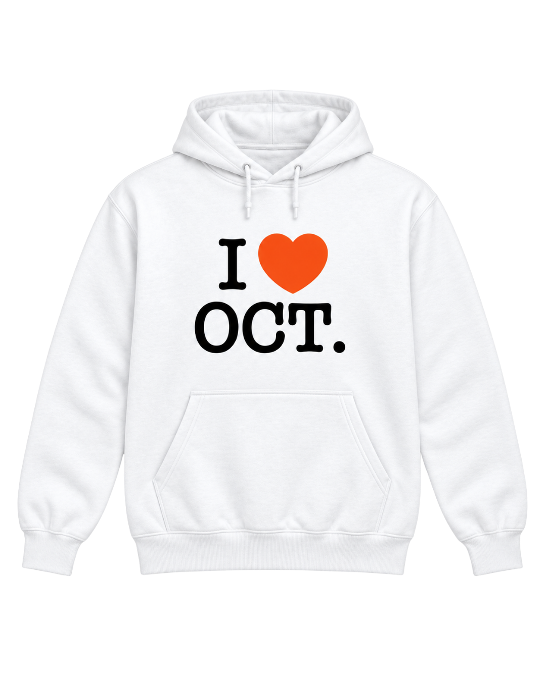 I Love October Hoodie - White
