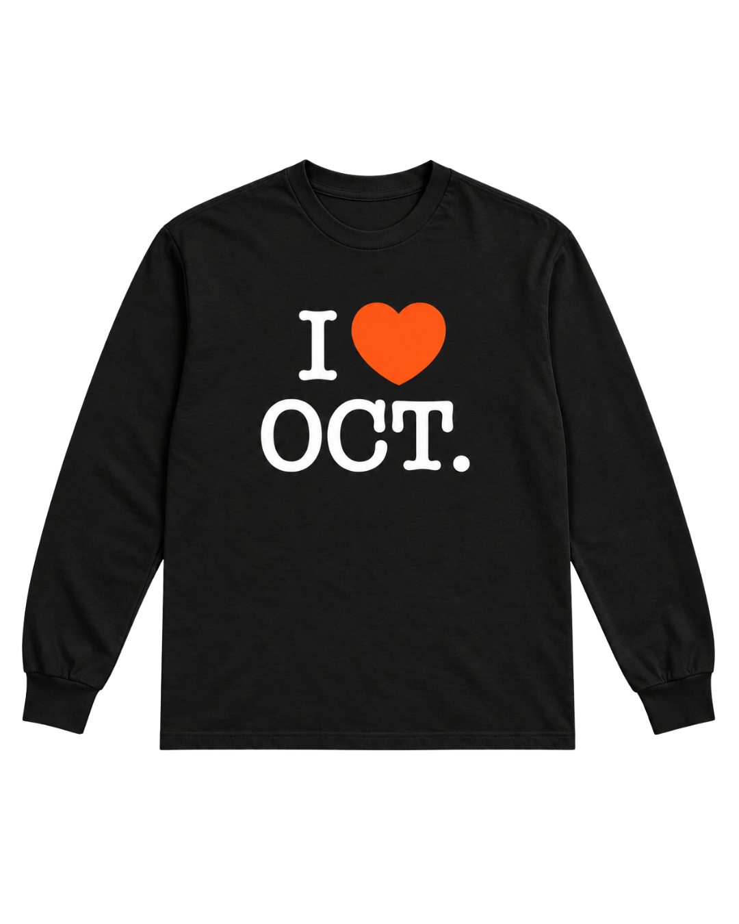I Love October Long Sleeve - Black